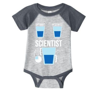 Funny Optimist Pessimist Scientist Infant Baby Jersey Bodysuit