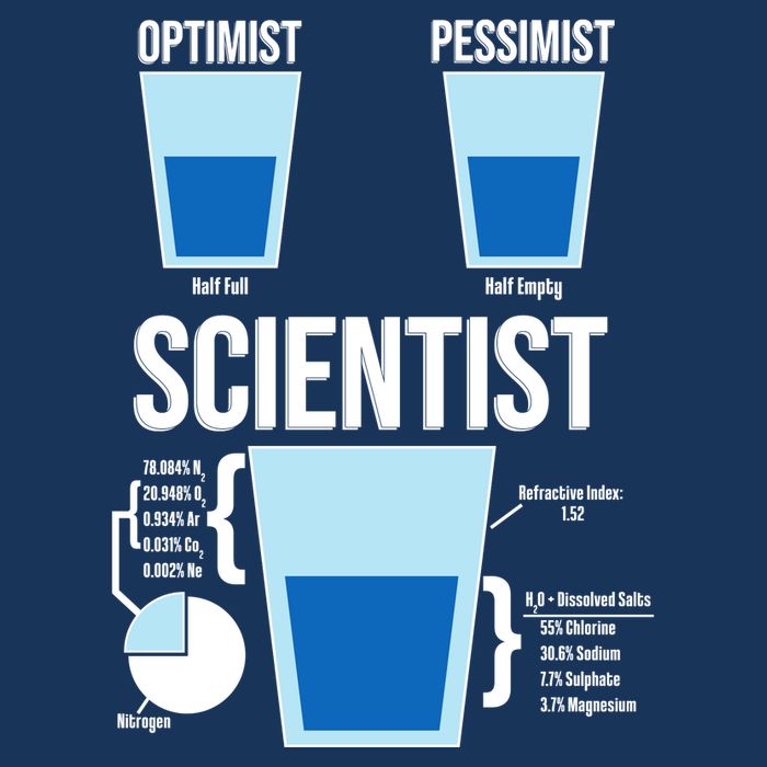 Funny Optimist Pessimist Scientist Infant Baby Jersey Bodysuit