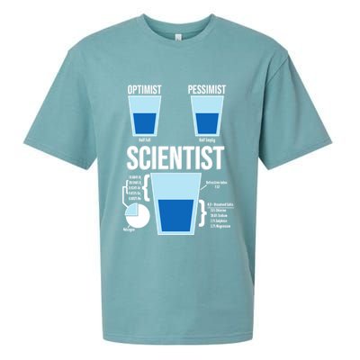 Funny Optimist Pessimist Scientist Sueded Cloud Jersey T-Shirt