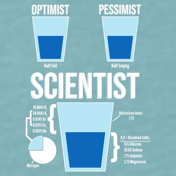 Funny Optimist Pessimist Scientist Sueded Cloud Jersey T-Shirt