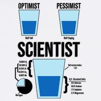 Funny Optimist Pessimist Scientist Garment-Dyed Sweatshirt