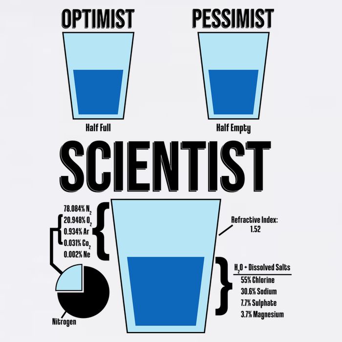 Funny Optimist Pessimist Scientist Garment-Dyed Sweatshirt