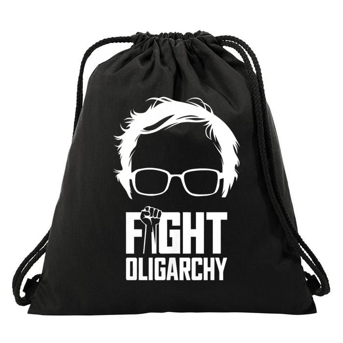 Fight Oligarchy, Protest & Resist With Bernie Sanders & AOC Drawstring Bag