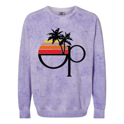 Funny Ocean Pacific 80s Retro Sunset Gift Colorblast Crewneck Sweatshirt