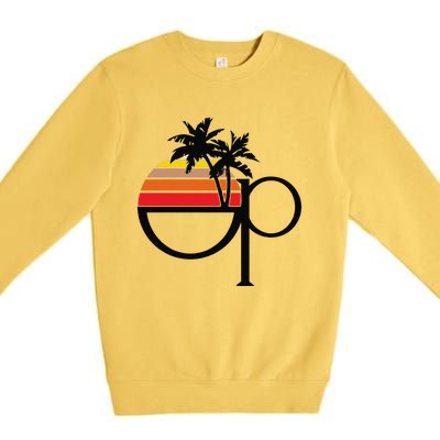 Funny Ocean Pacific 80s Retro Sunset Gift Premium Crewneck Sweatshirt