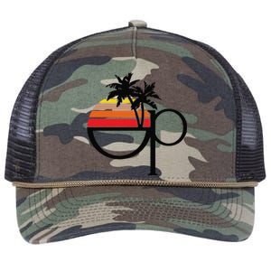 Funny Ocean Pacific 80s Retro Sunset Gift Retro Rope Trucker Hat Cap