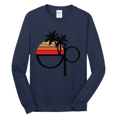 Funny Ocean Pacific 80s Retro Sunset Gift Tall Long Sleeve T-Shirt