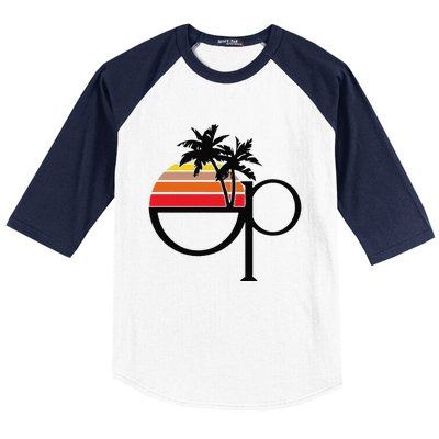 Funny Ocean Pacific 80s Retro Sunset Gift Baseball Sleeve Shirt