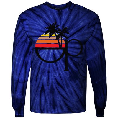 Funny Ocean Pacific 80s Retro Sunset Gift Tie-Dye Long Sleeve Shirt