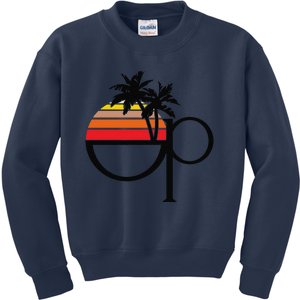 Funny Ocean Pacific 80s Retro Sunset Gift Kids Sweatshirt