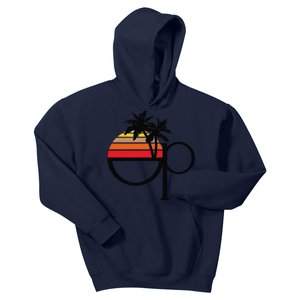 Funny Ocean Pacific 80s Retro Sunset Gift Kids Hoodie