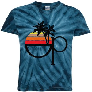 Funny Ocean Pacific 80s Retro Sunset Gift Kids Tie-Dye T-Shirt