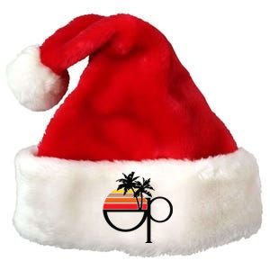 Funny Ocean Pacific 80s Retro Sunset Gift Premium Christmas Santa Hat