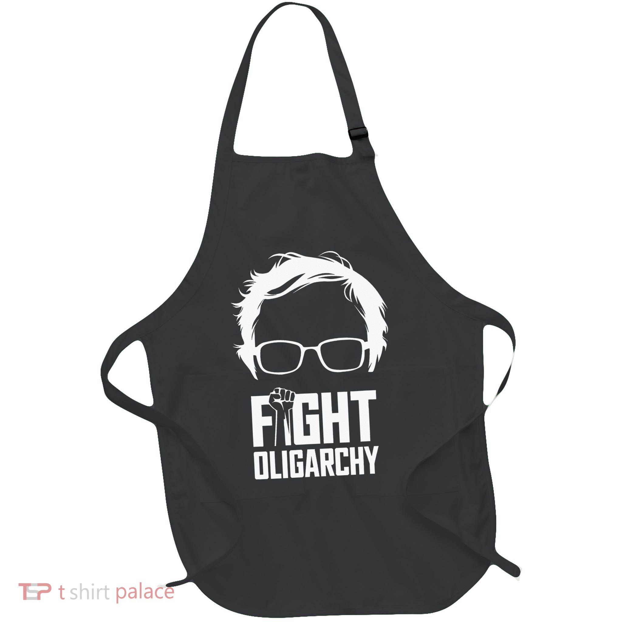 Fight Oligarchy, Protest & Resist With Bernie Sanders & Aoc Full-Length Apron With Pockets