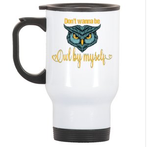 Funny Owl Puns Funny Puns Animal Puns Bird Puns Owl Face Stainless Steel Travel Mug