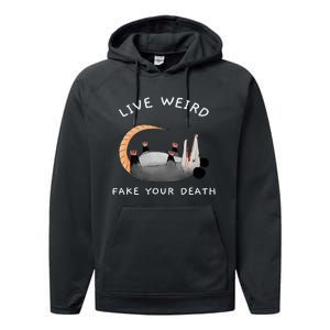 Funny Opossum Possum Live Weird Fake Your Death Performance Fleece Hoodie