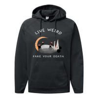 Funny Opossum Possum Live Weird Fake Your Death Performance Fleece Hoodie