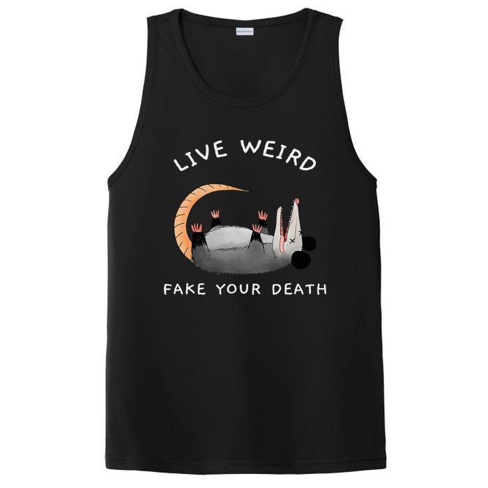 Funny Opossum Possum Live Weird Fake Your Death PosiCharge Competitor Tank