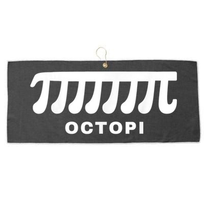 Funny Octopi Pun Happy PI Day Math Teacher Large Microfiber Waffle Golf Towel
