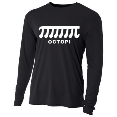 Funny Octopi Pun Happy PI Day Math Teacher Cooling Performance Long Sleeve Crew