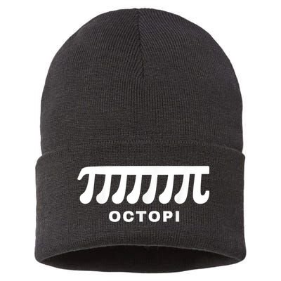 Funny Octopi Pun Happy PI Day Math Teacher Sustainable Knit Beanie