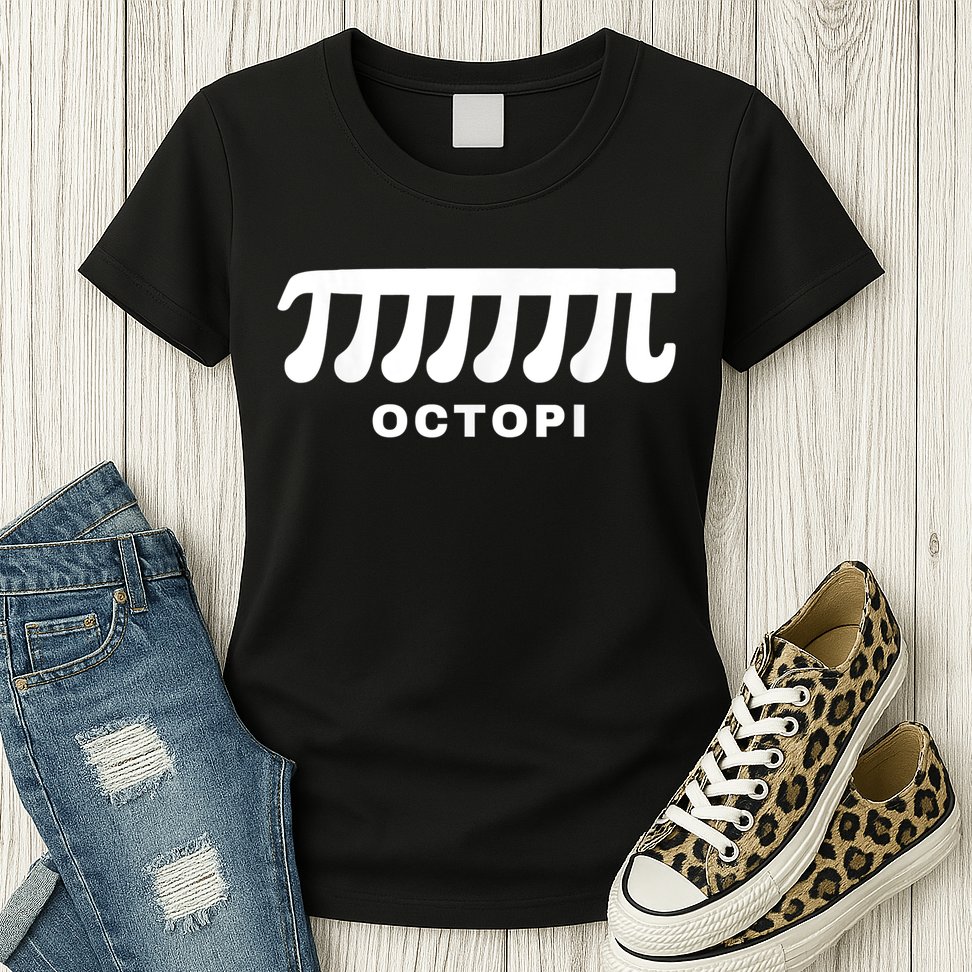 Funny Octopi Pun Happy PI Day Math Teacher Womens T-Shirt