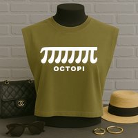 Funny Octopi Pun Happy PI Day Math Teacher Garment-Dyed Women's Muscle Tee
