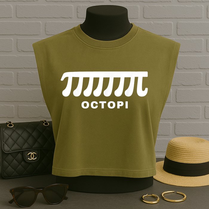 Funny Octopi Pun Happy PI Day Math Teacher Garment-Dyed Women's Muscle Tee