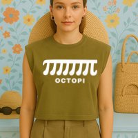 Funny Octopi Pun Happy PI Day Math Teacher Garment-Dyed Women's Muscle Tee