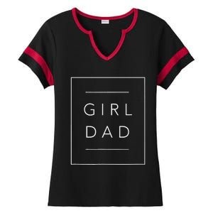 Father Of Proud New Dad Daughter Fathers Day Ladies Halftime Notch Neck Tee