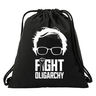 Fight Oligarchy Protest & Resist With Bernie Sanders & AOC Drawstring Bag