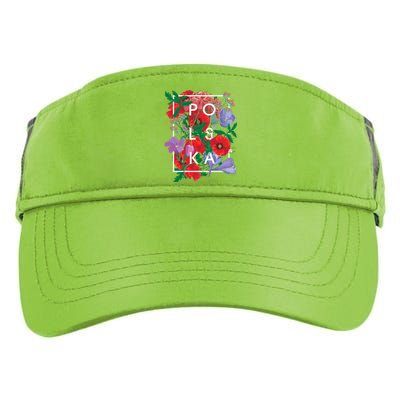 Flowers Of Poland Word Art Cute Gift Polska Polish Pride Gift Adult Drive Performance Visor