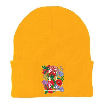 Flowers Of Poland Word Art Cute Gift Polska Polish Pride Gift Knit Cap Winter Beanie