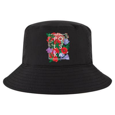 Flowers Of Poland Word Art Cute Gift Polska Polish Pride Gift Cool Comfort Performance Bucket Hat