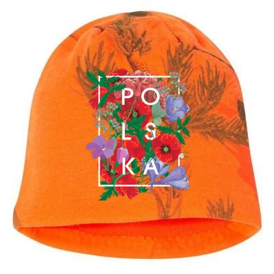 Flowers Of Poland Word Art Cute Gift Polska Polish Pride Gift Kati - Camo Knit Beanie