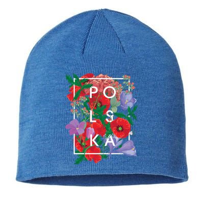 Flowers Of Poland Word Art Cute Gift Polska Polish Pride Gift Sustainable Beanie