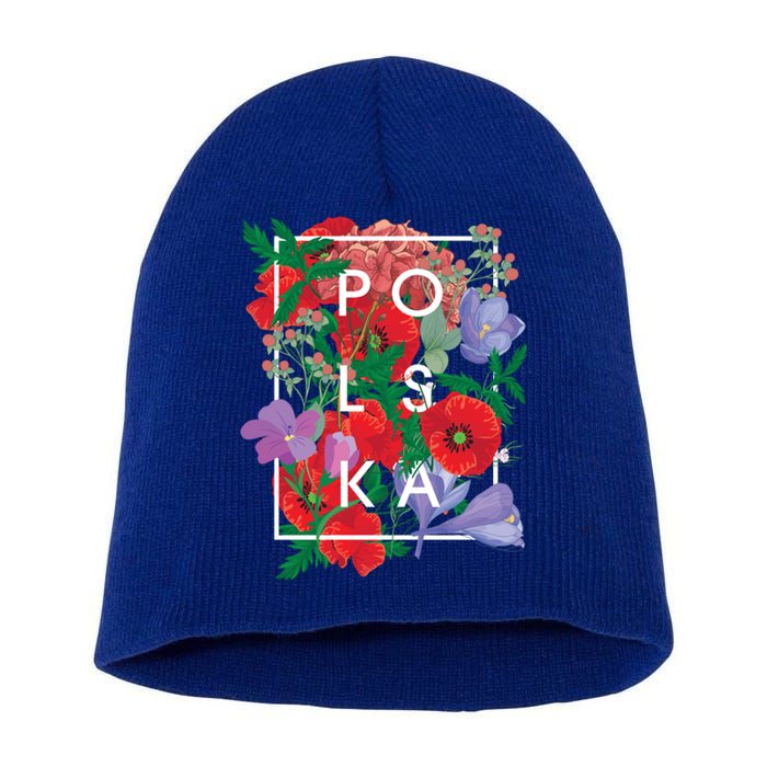 Flowers Of Poland Word Art Cute Gift Polska Polish Pride Gift Short Acrylic Beanie