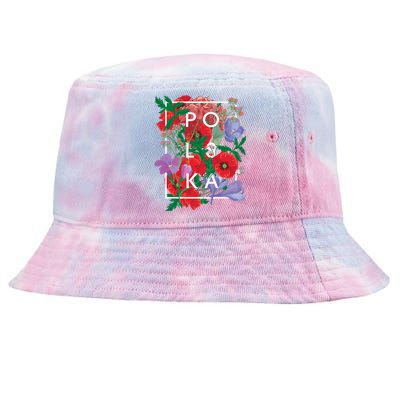 Flowers Of Poland Word Art Cute Gift Polska Polish Pride Gift Tie-Dyed Bucket Hat