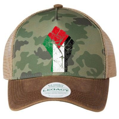Fist of Palestine Free Palestine Legacy Tie Dye Trucker Hat