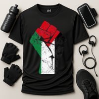 Fist of Palestine Free Palestine Cooling Performance Crew T-Shirt