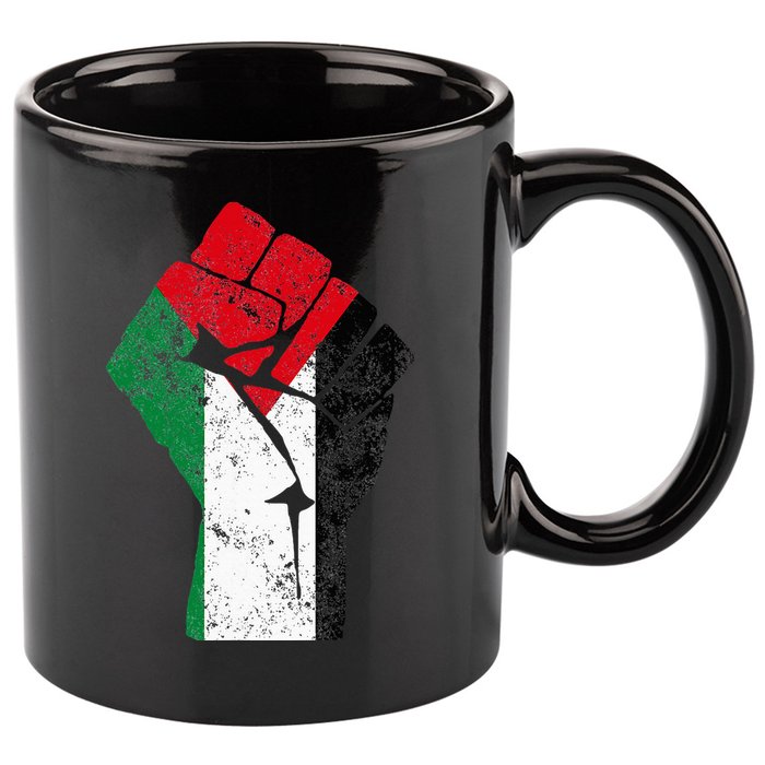 Fist of Palestine Free Palestine 11oz C Handle Ceramic Mug