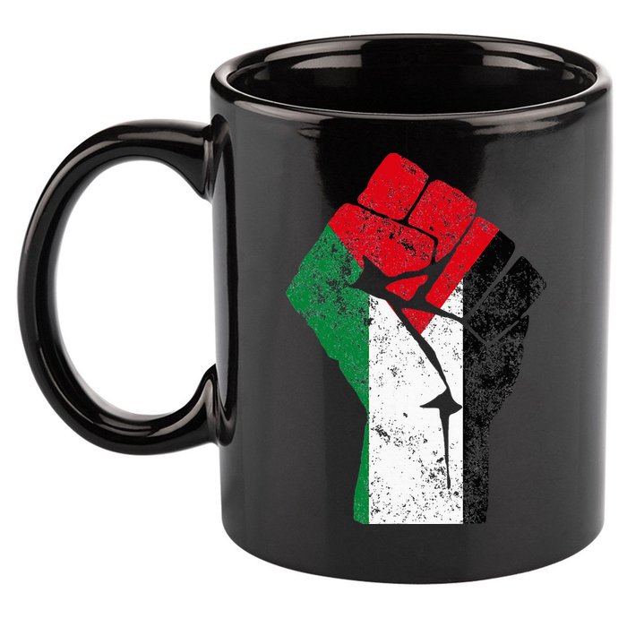Fist of Palestine Free Palestine 11oz C Handle Ceramic Mug