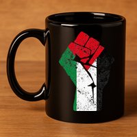 Fist of Palestine Free Palestine 11oz C Handle Ceramic Mug