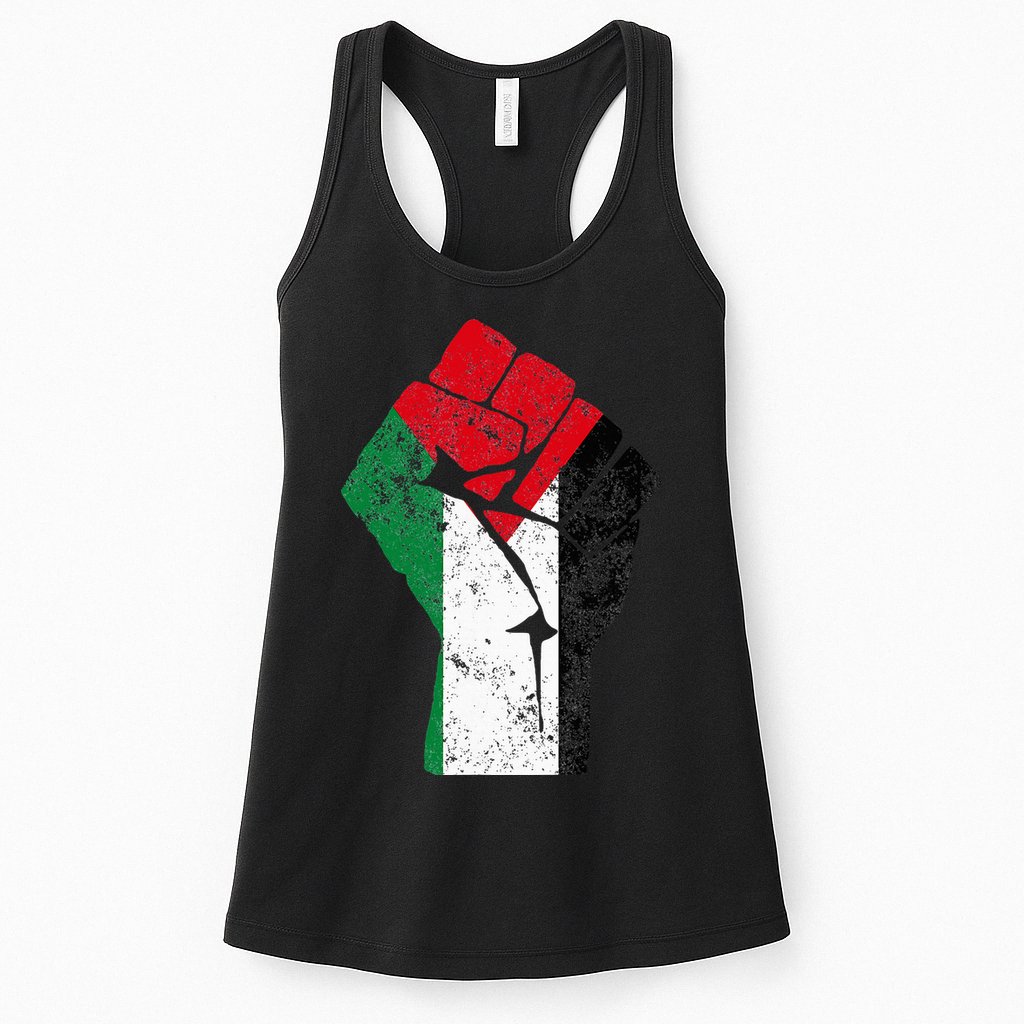 Fist of Palestine Free Palestine Womens Tank Top