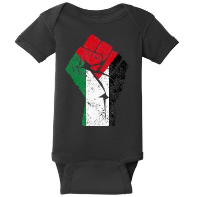 Fist of Palestine Free Palestine Baby Bodysuit