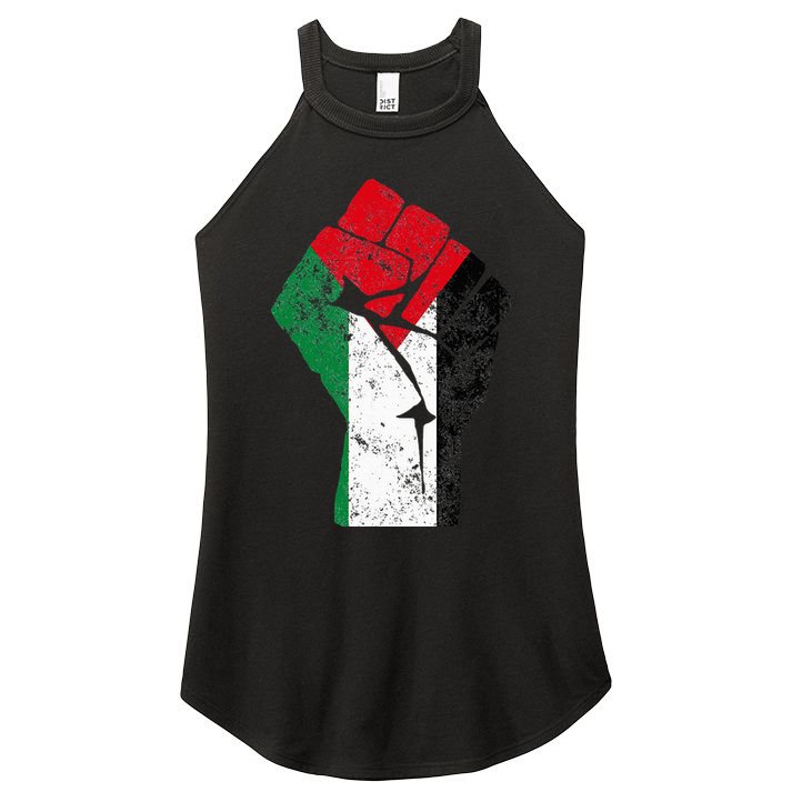 Fist of Palestine Free Palestine Women's Perfect Tri Rocker Tank