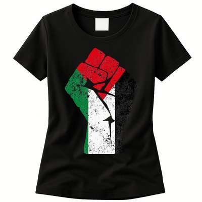 Fist of Palestine Free Palestine Womens T-Shirt