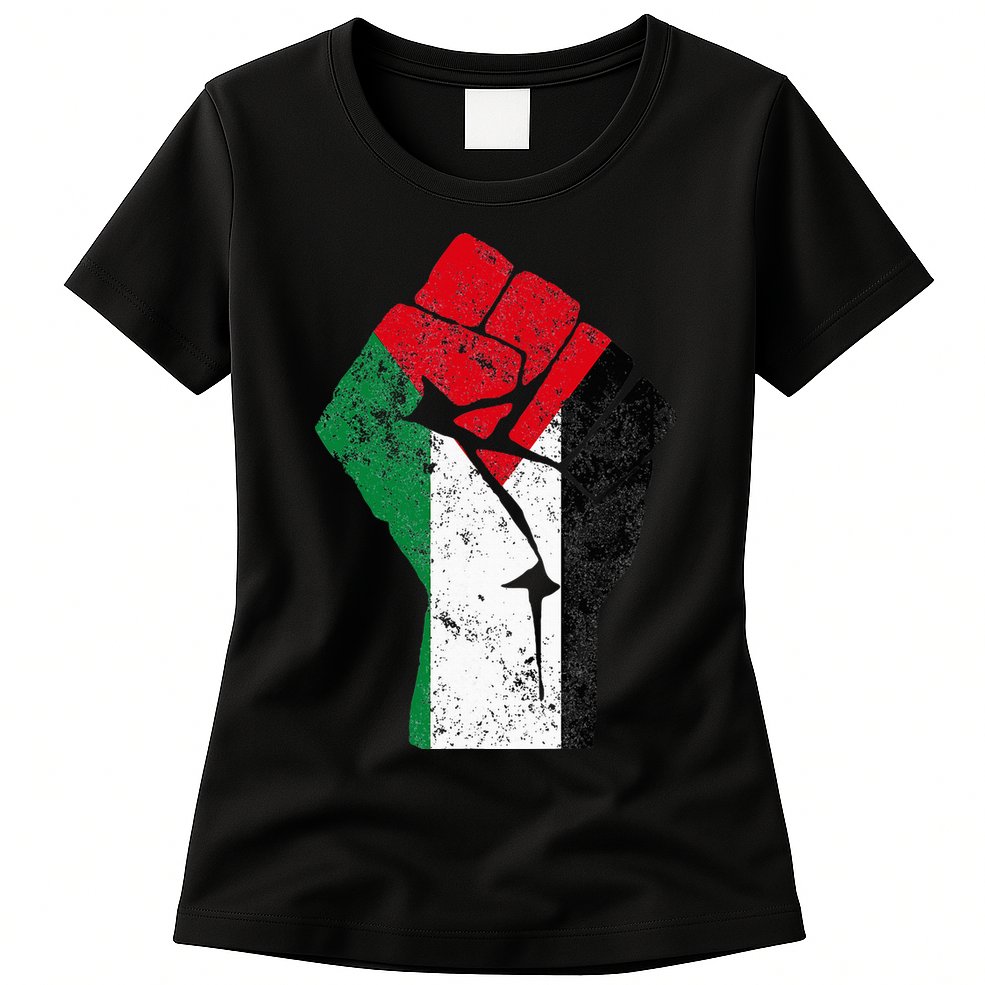 Fist of Palestine Free Palestine Womens T-Shirt