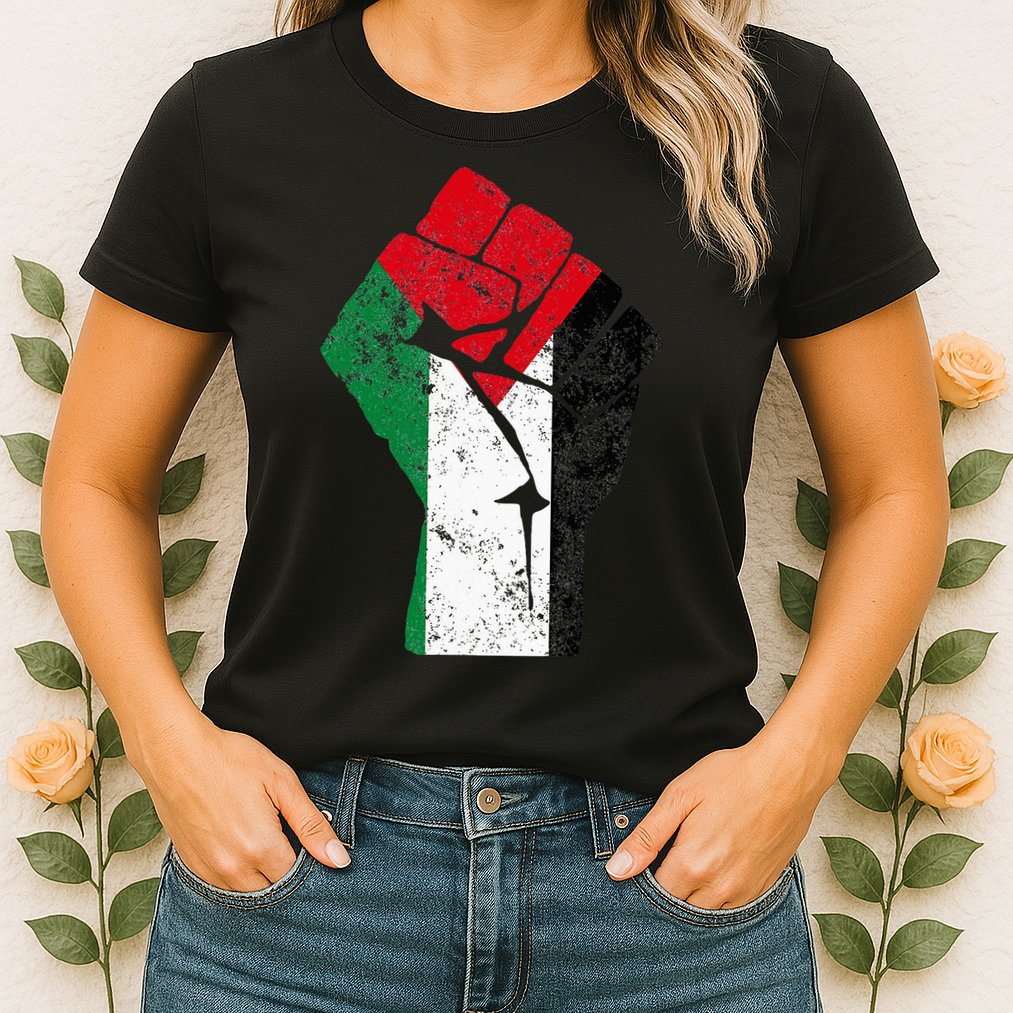 Fist of Palestine Free Palestine Womens T-Shirt