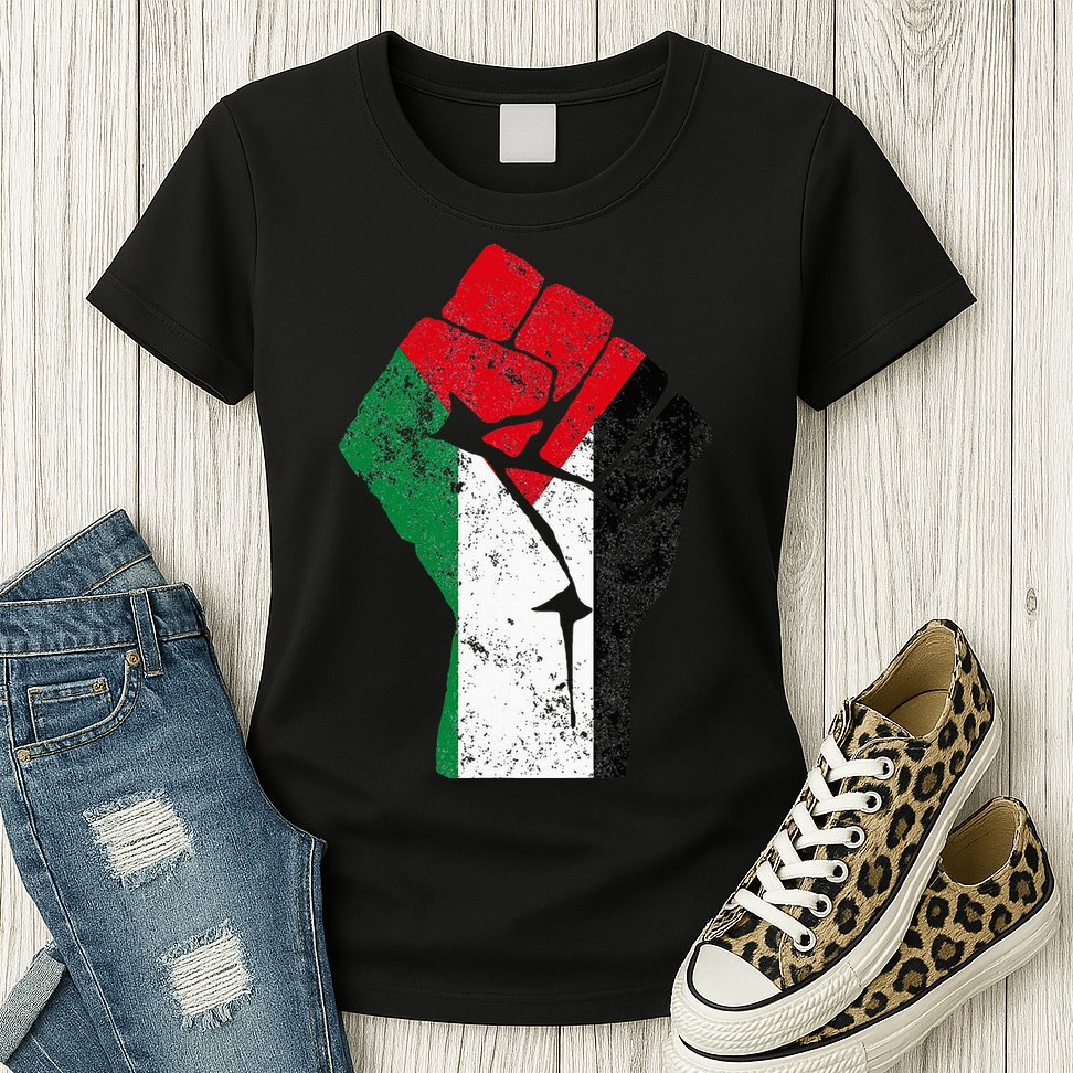 Fist of Palestine Free Palestine Womens T-Shirt